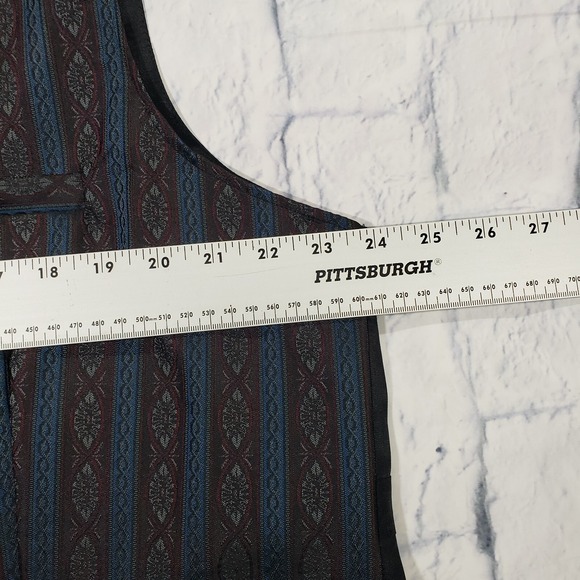 Wah Maker Vest MENS XL Striped Frontier Western Cowboy Waistcoat Vest VINTAGE - Picture 4 of 8